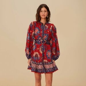 Farm Rio Red Luang Mini Dress, size XS, NWT